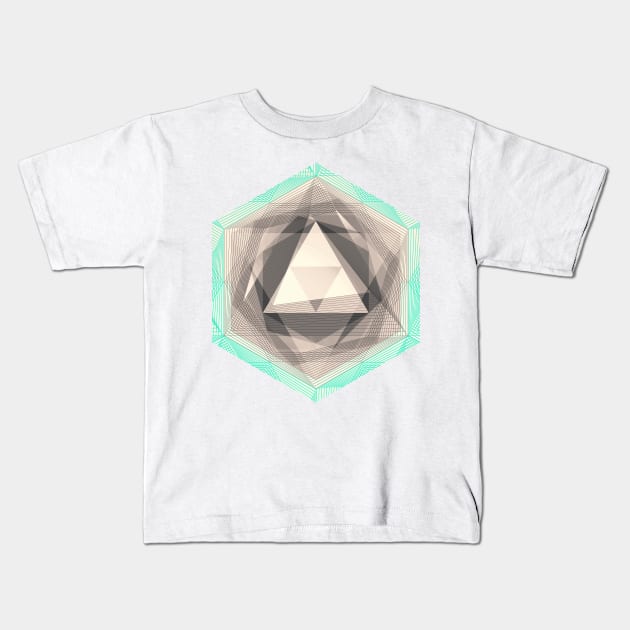 Jewel Lines 2 - Jade & Charcoal Kids T-Shirt by micklyn